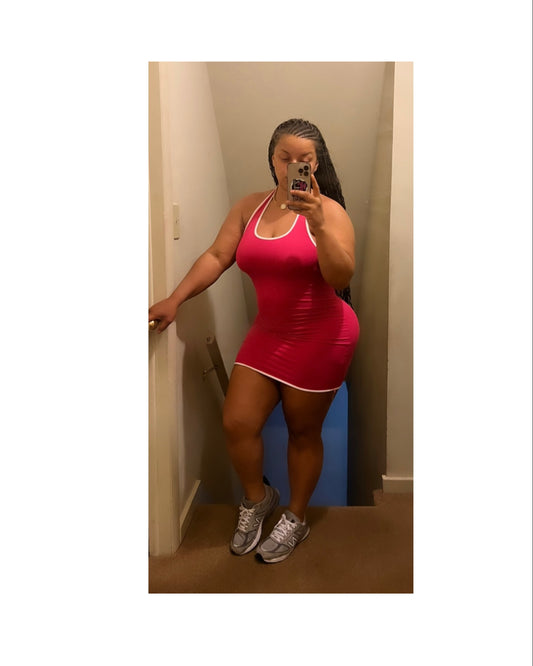 Sporty Chic Mini Dress(Pink)