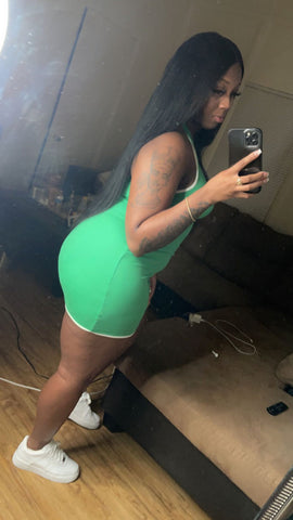 Sporty Chic Mini Dress(Green)